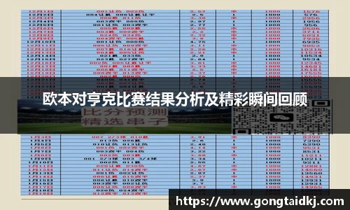 欧本对亨克比赛结果分析及精彩瞬间回顾